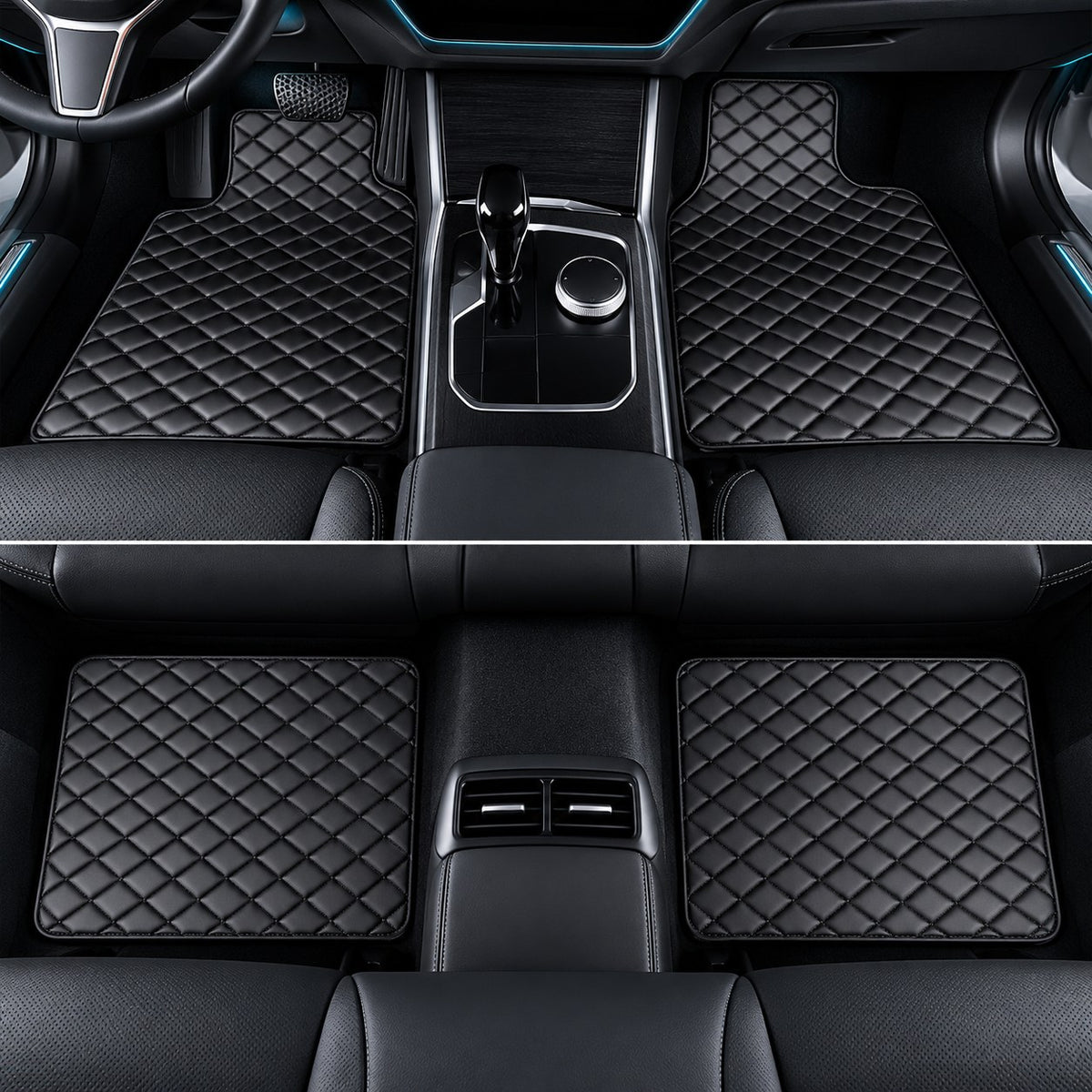 Diamond Leather Floor Mats (4 pcs)