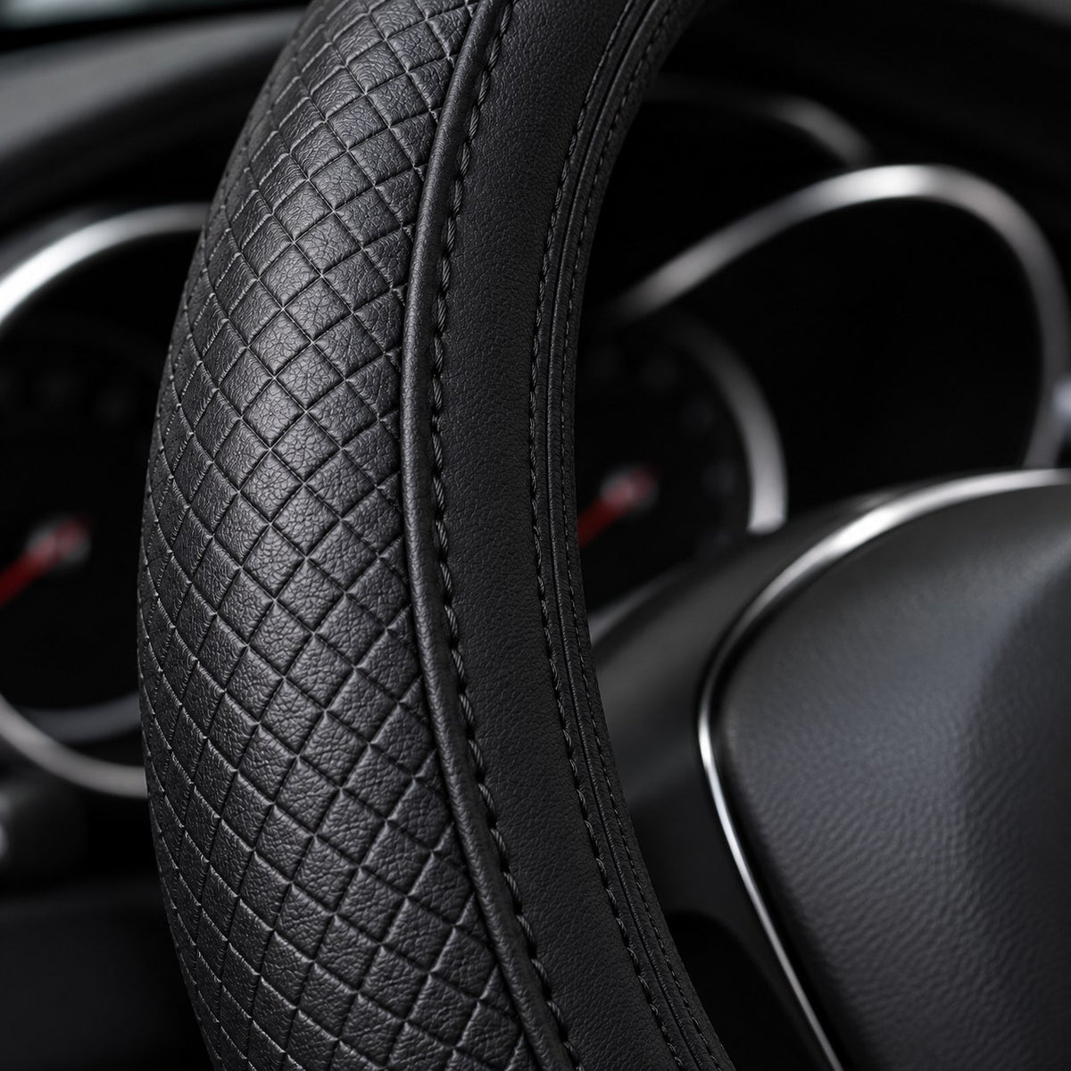 Diamond Stitch Steering Wheel Cover